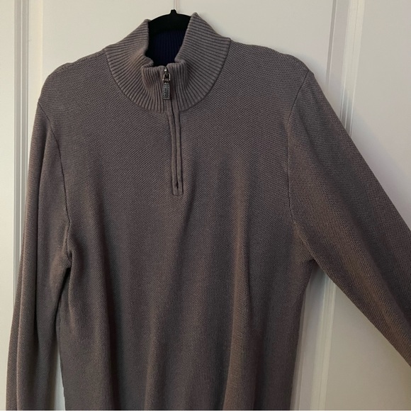 TailorByrd Collection mens long sleeve knit 1/4 quarter zip sweater | size large - Picture 6 of 12
